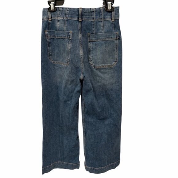 Anthro Pilcro Skipper Wide Leg Crop Jeans High Rise Distressed 27 - Picture 5 of 11